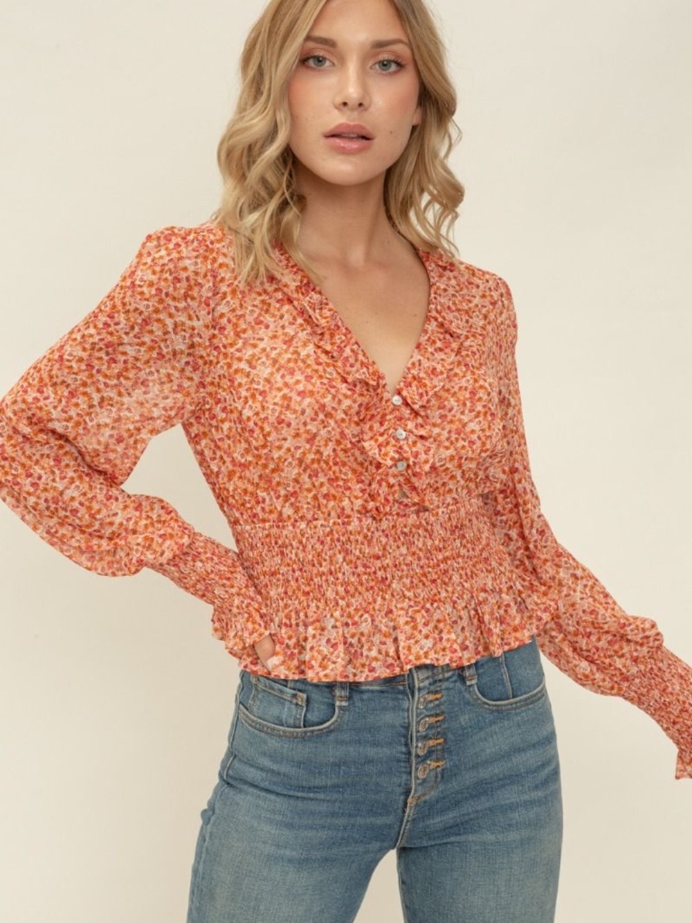 VOY Floral Blouse Blouse - Boutique NWT